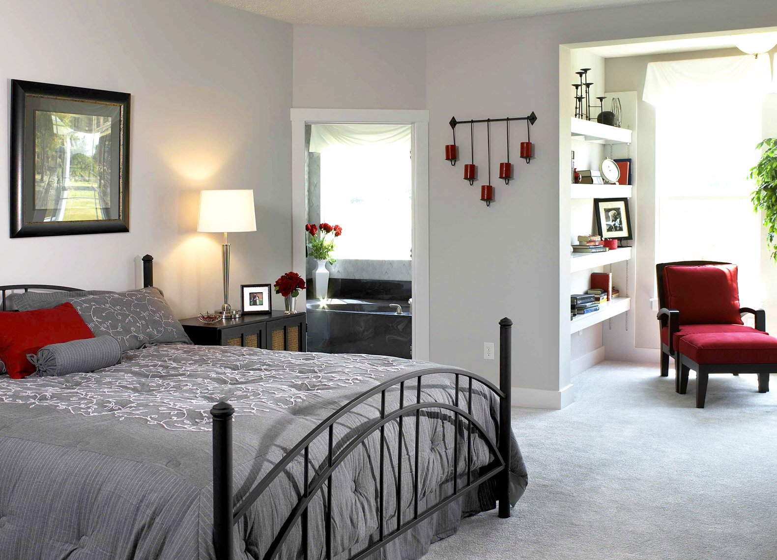 Red And Grey Bedroom Ideas