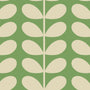 Orla Kiely Tiny Stem Made to Measure Wave Curtain + FREE Track Green Sample Image