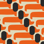 Orla Kiely Dog Show Made to Measure Wave Curtain + FREE Track Persimmon Sample Image