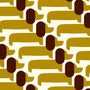 Orla Kiely Dog Show Made to Measure Wave Curtain + FREE Track Yellow Sample Image