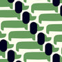 Orla Kiely Dog Show Made to Measure Wave Curtain + FREE Track Green Sample Image