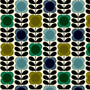 Orla Kiely Spot Flower Stem Made to Measure Roman Blind Blue Green Sample Image