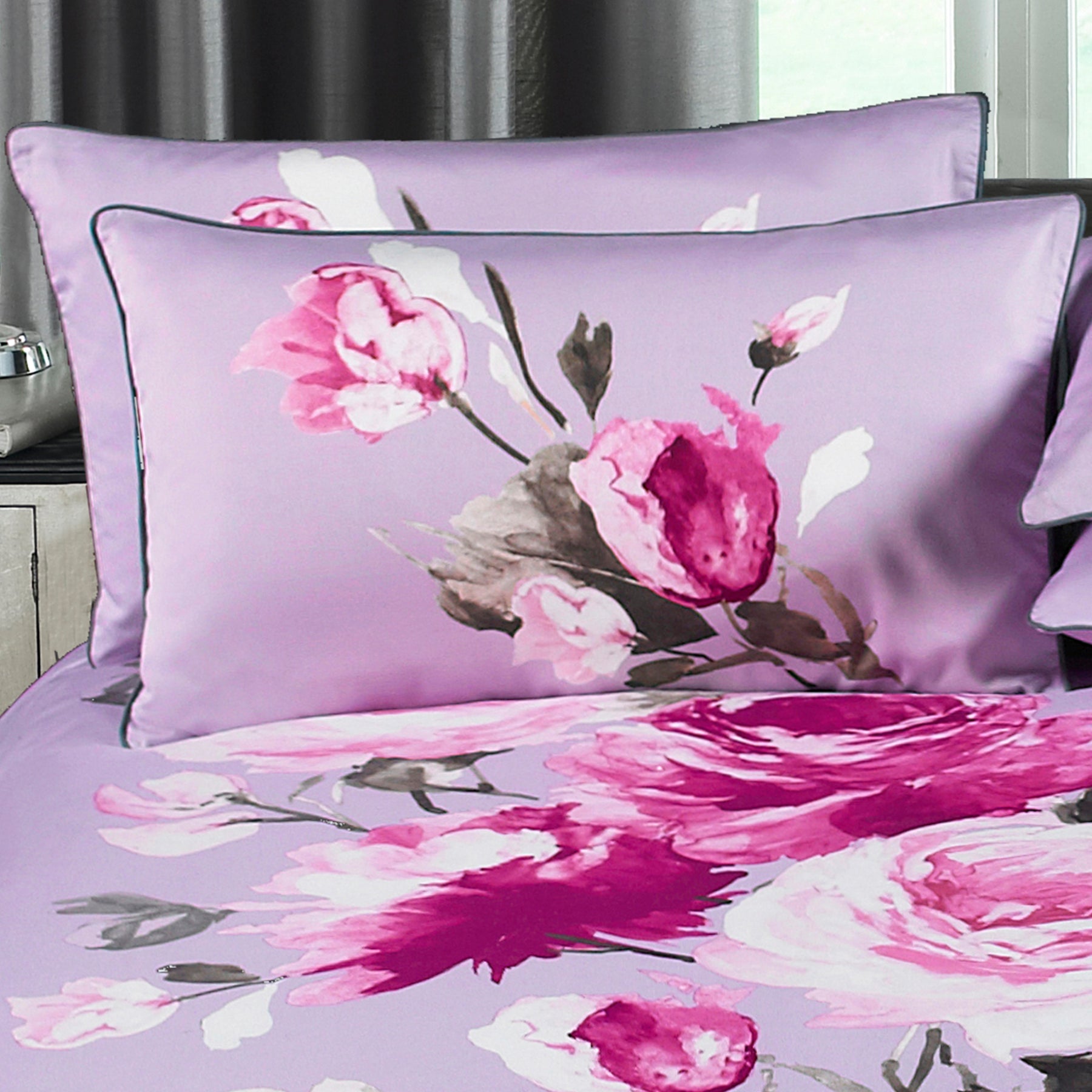 Paoletti Windsor Floral Housewife Pillowcase Heather