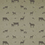 ANTE DECOR Country Animals Printed Cotton Made To Measure Curtains Linen Charcoal Sample Image