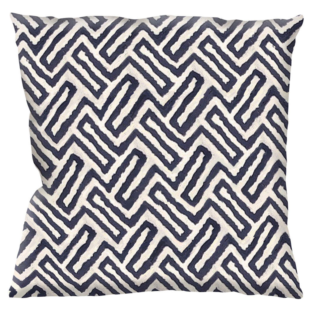 Geometric Water Resistant Outdoor Filled Cushion 46cm x 46cm Blue