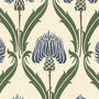 ANTE DECOR Highland Thistle Made To Measure Roman Blind Cream Blue Sample Image