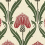 ANTE DECOR Highland Thistle Made To Measure Curtains Cream Red Sample Image