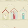 Beach Huts Made to Measure Roman Blind Pink Sample Image