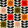 Orla Kiely Spot Flower Stem Made to Measure Wave Curtain + FREE Track Tomato Pink Sample Image