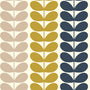 Orla Kiely Trio Stem Made to Measure Wave Curtain + FREE Track Ochre Multi Sample Image