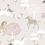 Sophie Allport Forest Ponies Blackout Made To Measure Roller Blind Soft Pink Sample Image