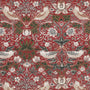 William Morris Strawberry Thief Made to Measure Curtain Red Sample Image
