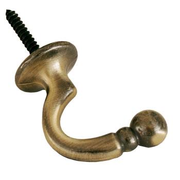 Palma Tie Back Hook Antique Brass