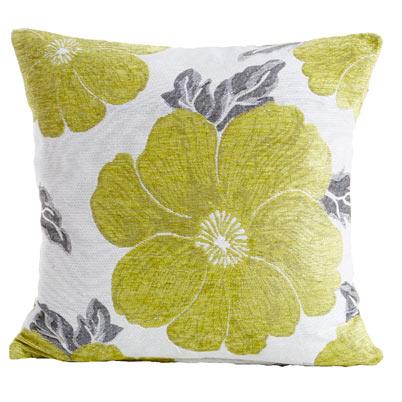 Poppy Chenille Filled Cushion Lime