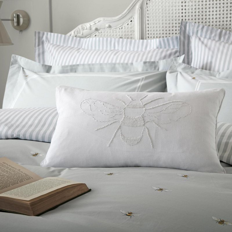 Sophie Allport Bees Feather Filled Cushion White