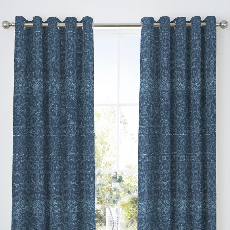 Rohini Ready Made Curtains 66x72 Blue