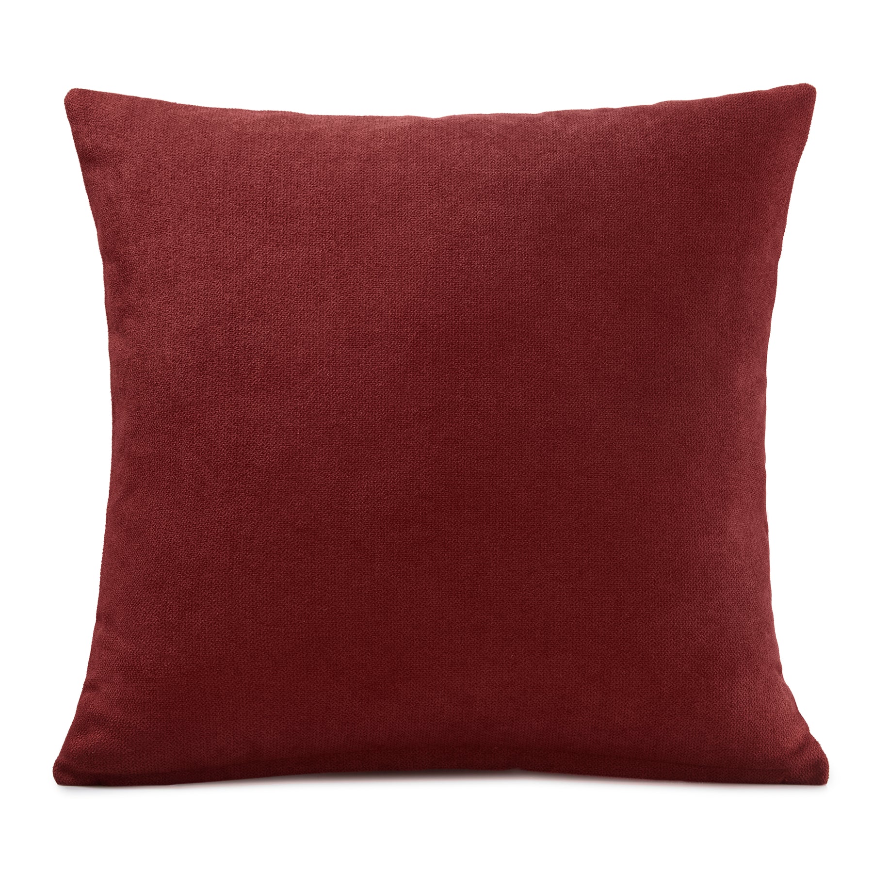 Velvet Chenille Filled Cushion 18x18 Red
