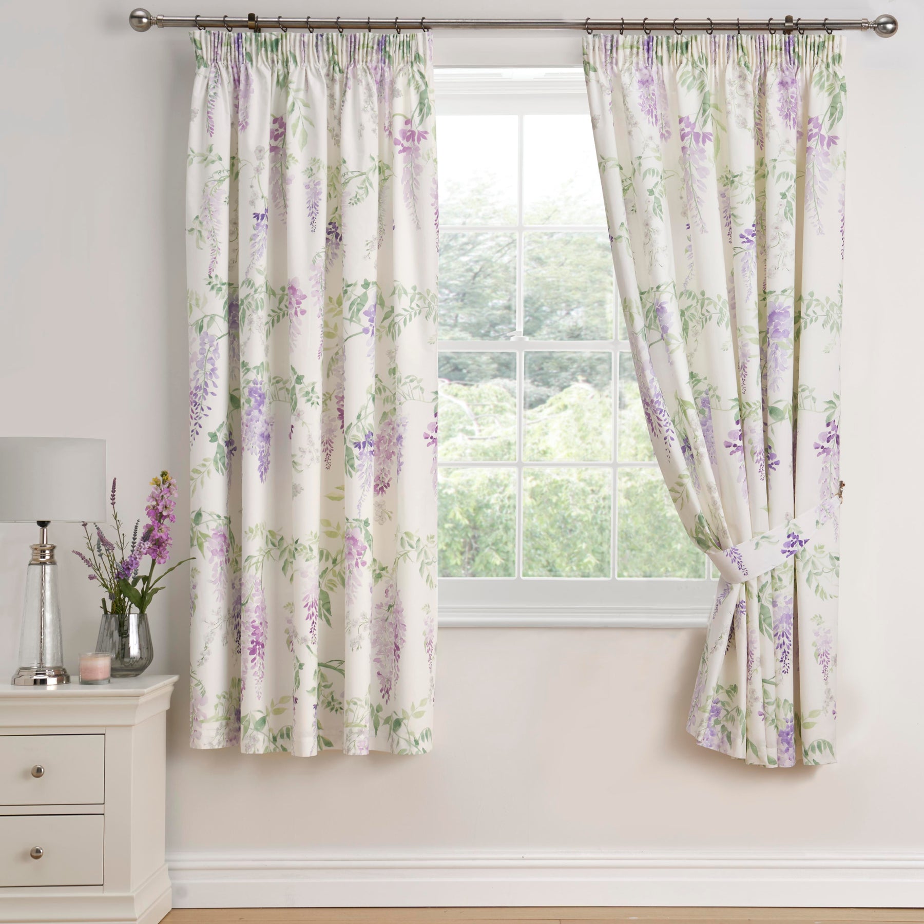 Wisteria Ready Made Curtains Lilac