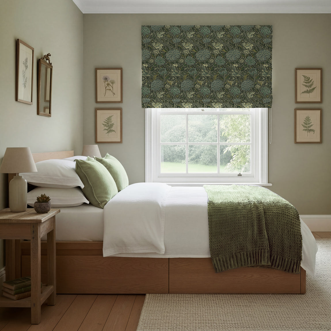 William Morris Cray Made To Measure Roman Blind Navy Blue