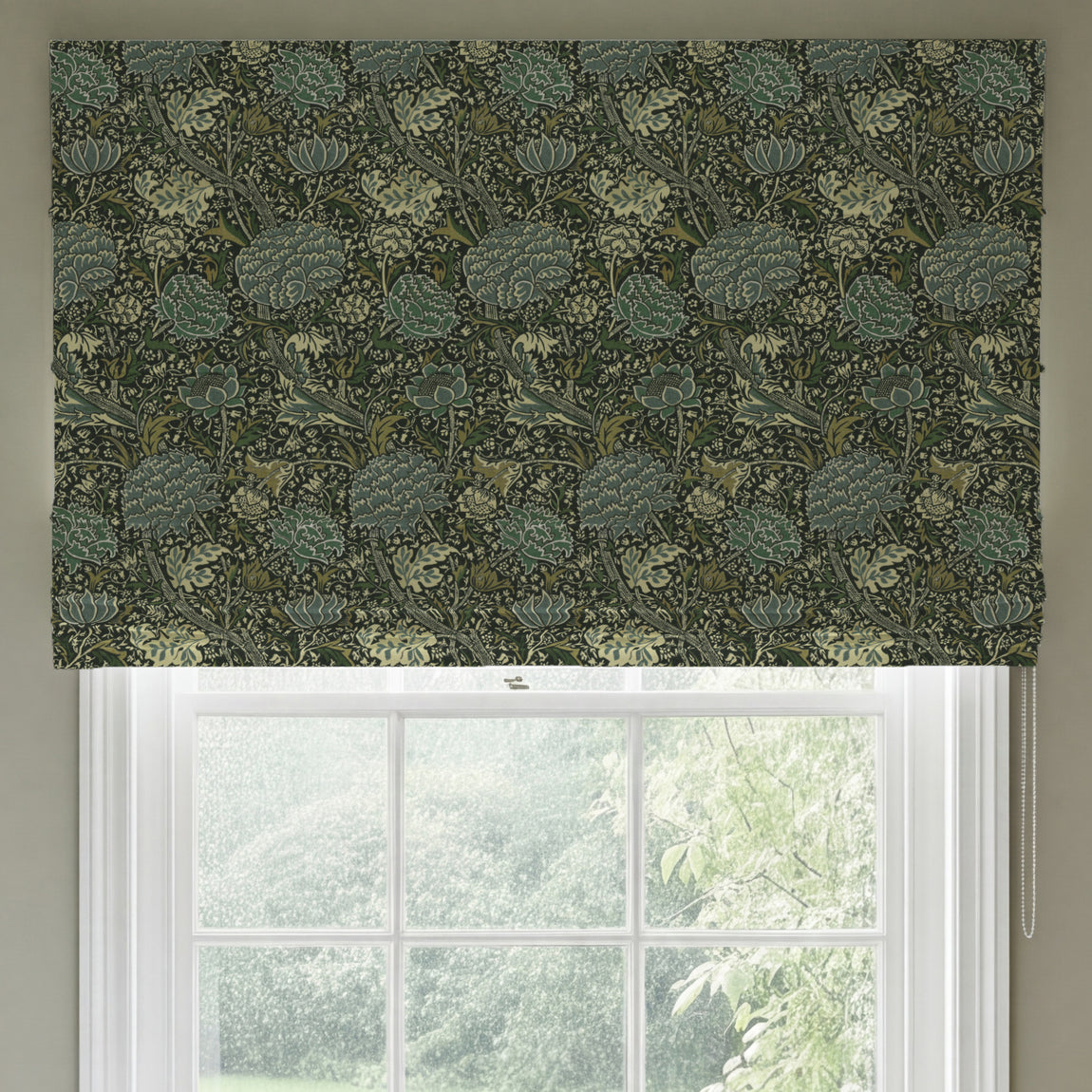 William Morris Cray Made To Measure Roman Blind Navy Blue