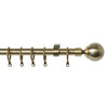 16-19mm Ball Pole Extendable Curtain Pole Antique Brass