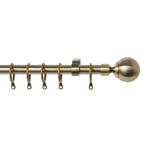 16-19mm Ball Pole Extendable Curtain Pole Antique Brass