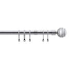 16-19mm Sliced Ball Pole Extendable Curtain Pole Satin Silver