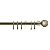 16-19mm Sliced Ball Pole Extendable Curtain Pole Antique Brass