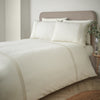 Catherine Lansfield Pintuck Easy Iron Percale Duvet Cover Bedding Set Cream