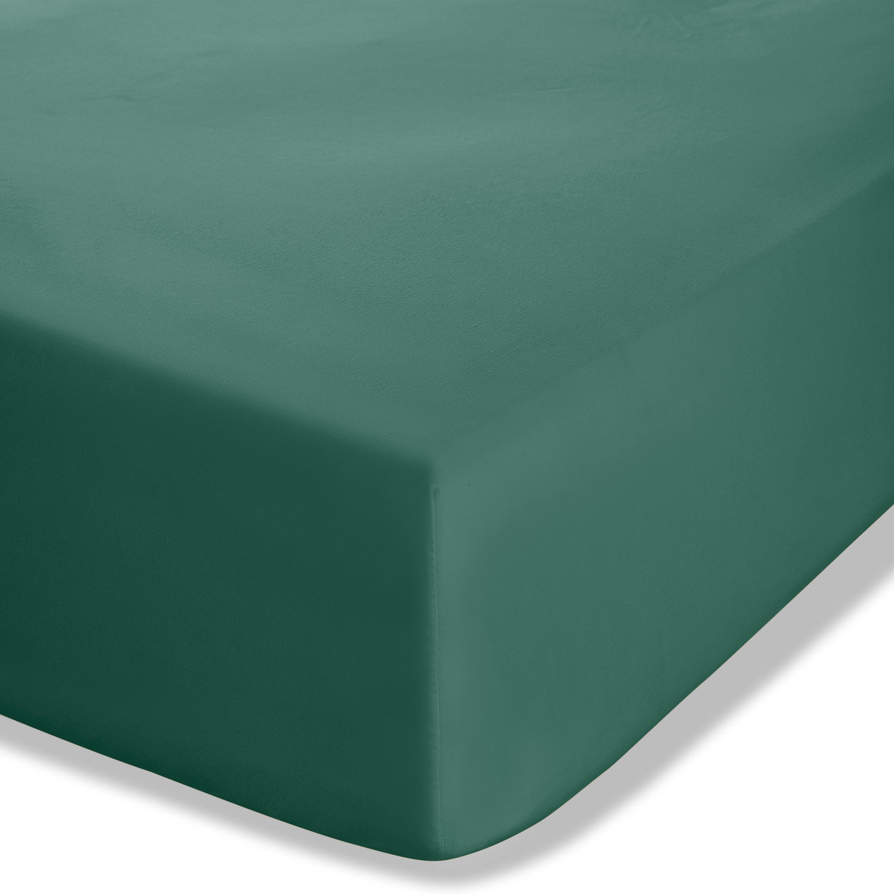 Catherine Lansfield Easy-Iron Percale Bed Linen Fitted Sheet Dark Green
