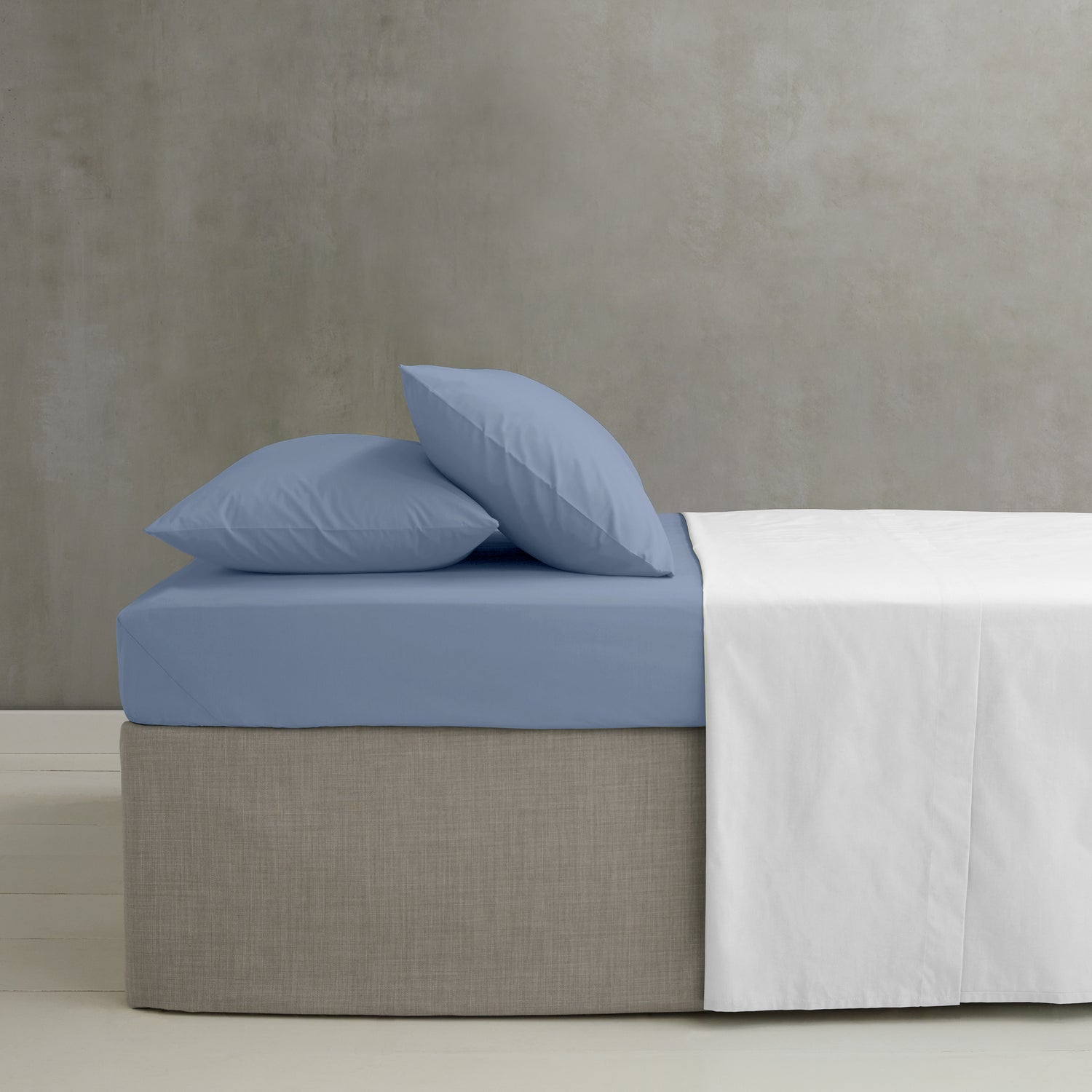 Catherine Lansfield Easy-Iron Percale Bed Linen Fitted Sheet Lansfield Blue