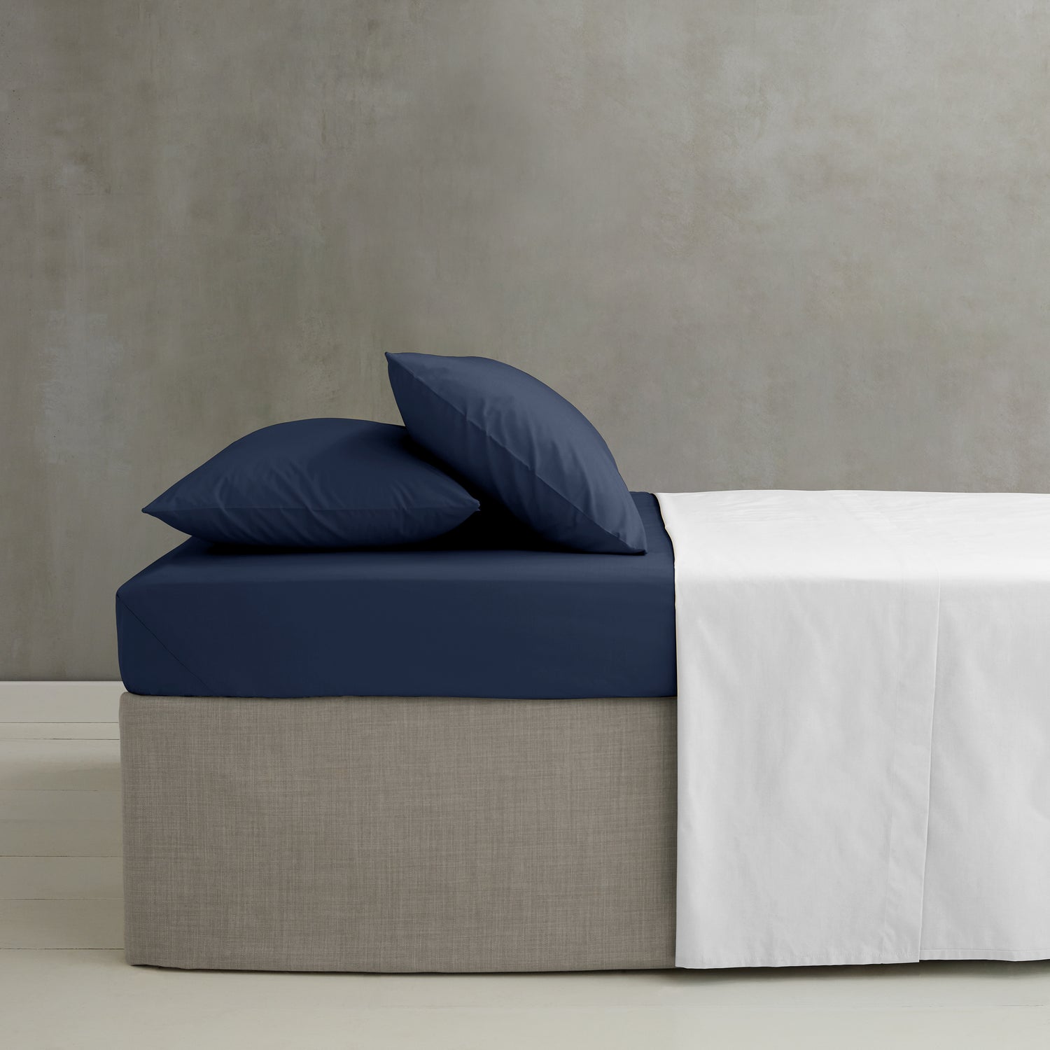 Catherine Lansfield Easy Iron Percale Weave Pillowcase Navy