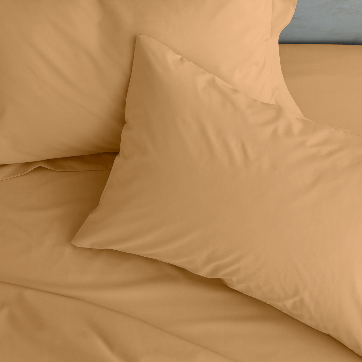 Catherine Lansfield Easy Iron Percale Weave Pillowcase Caramel