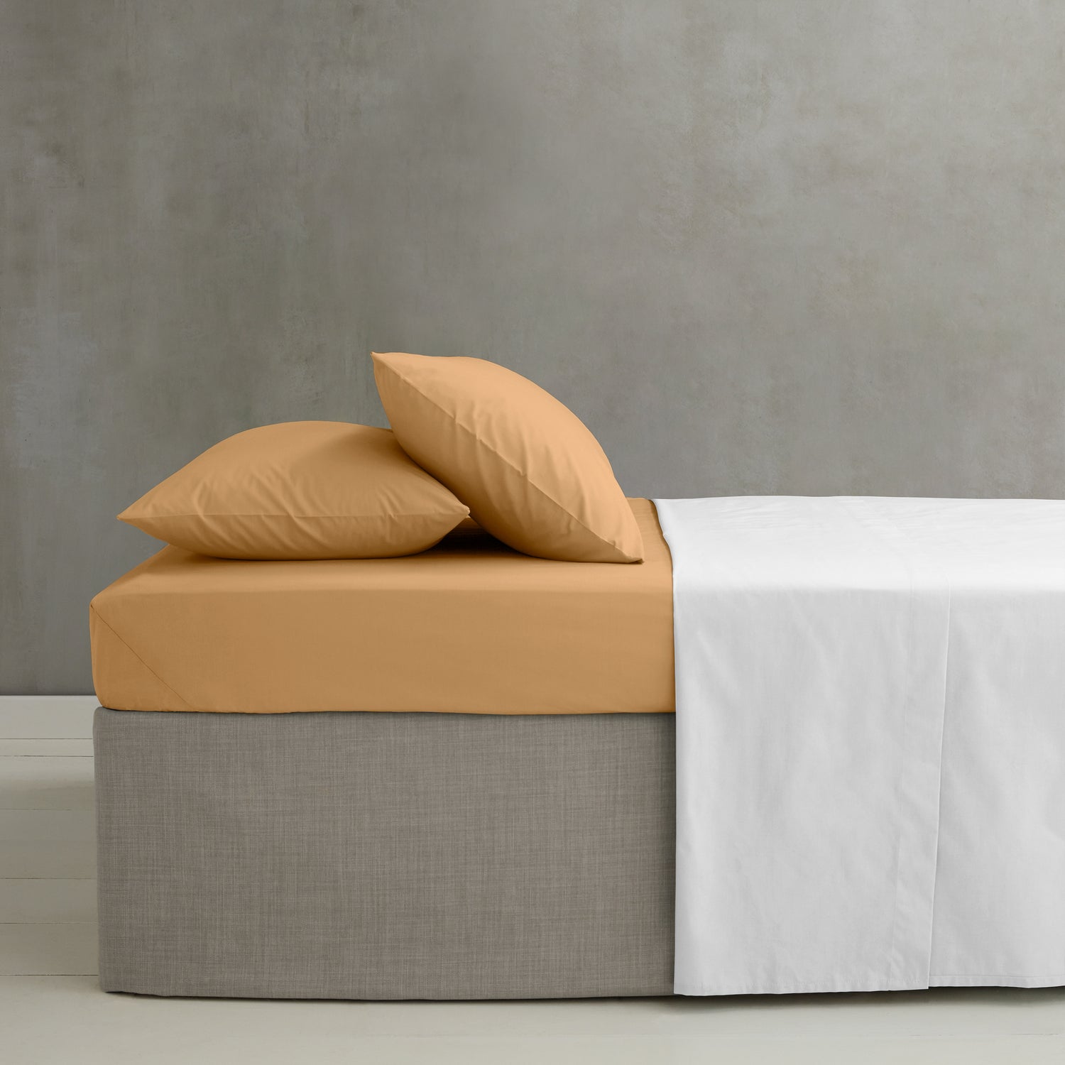 Catherine Lansfield Easy Iron Percale Weave Pillowcase Caramel