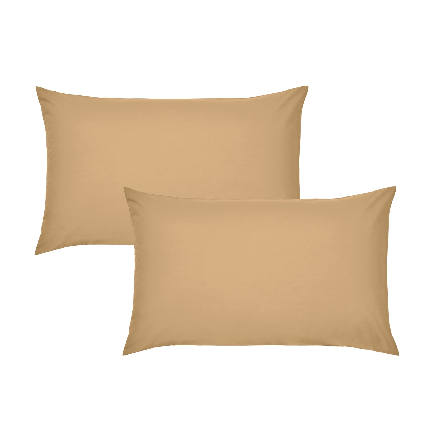 Catherine Lansfield Easy Iron Percale Weave Pillowcase Caramel