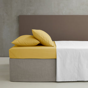 Catherine Lansfield Easy-Iron Percale Bed Linen Fitted Sheet Ochre