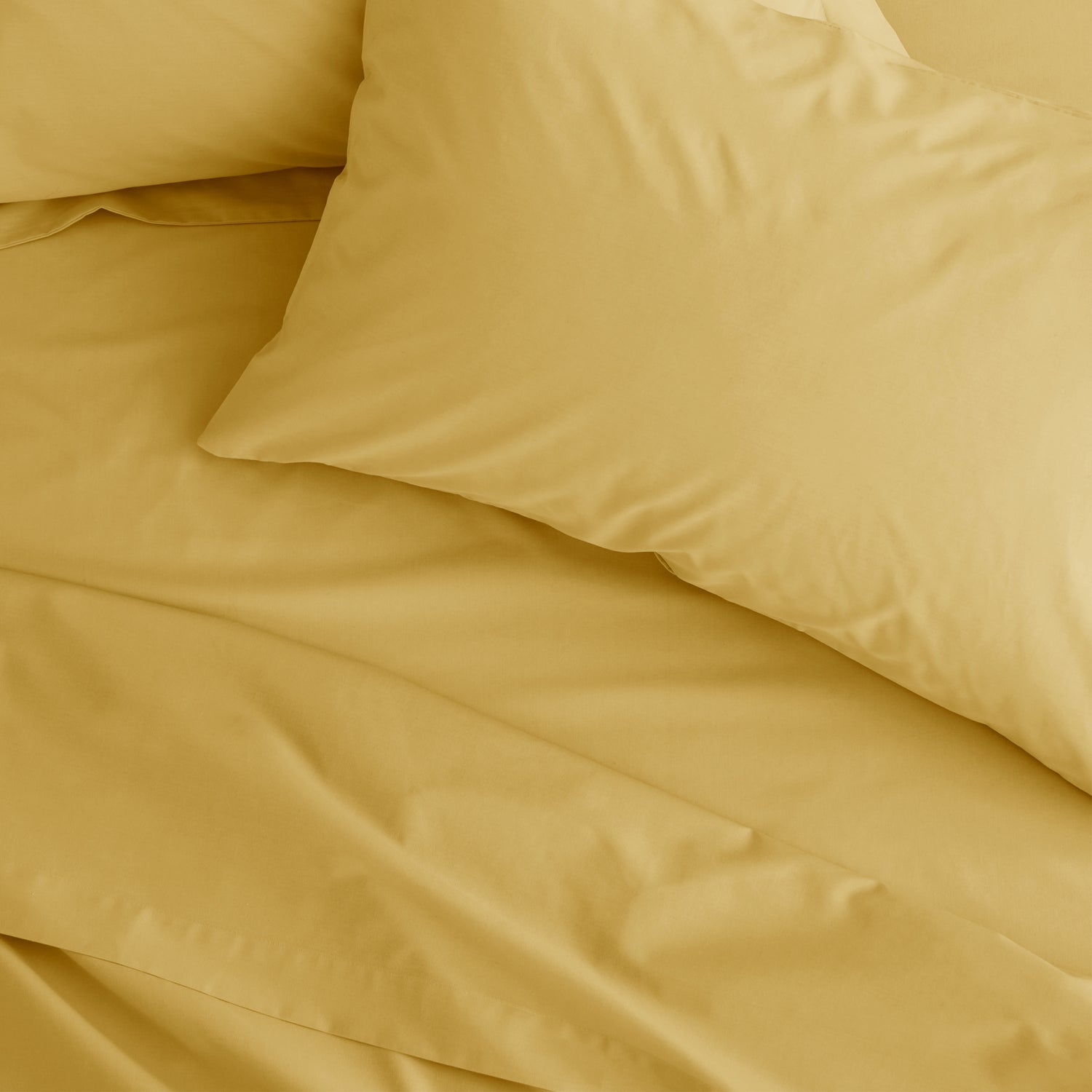 Catherine Lansfield Easy-Iron Percale Bed Linen Fitted Sheet Ochre
