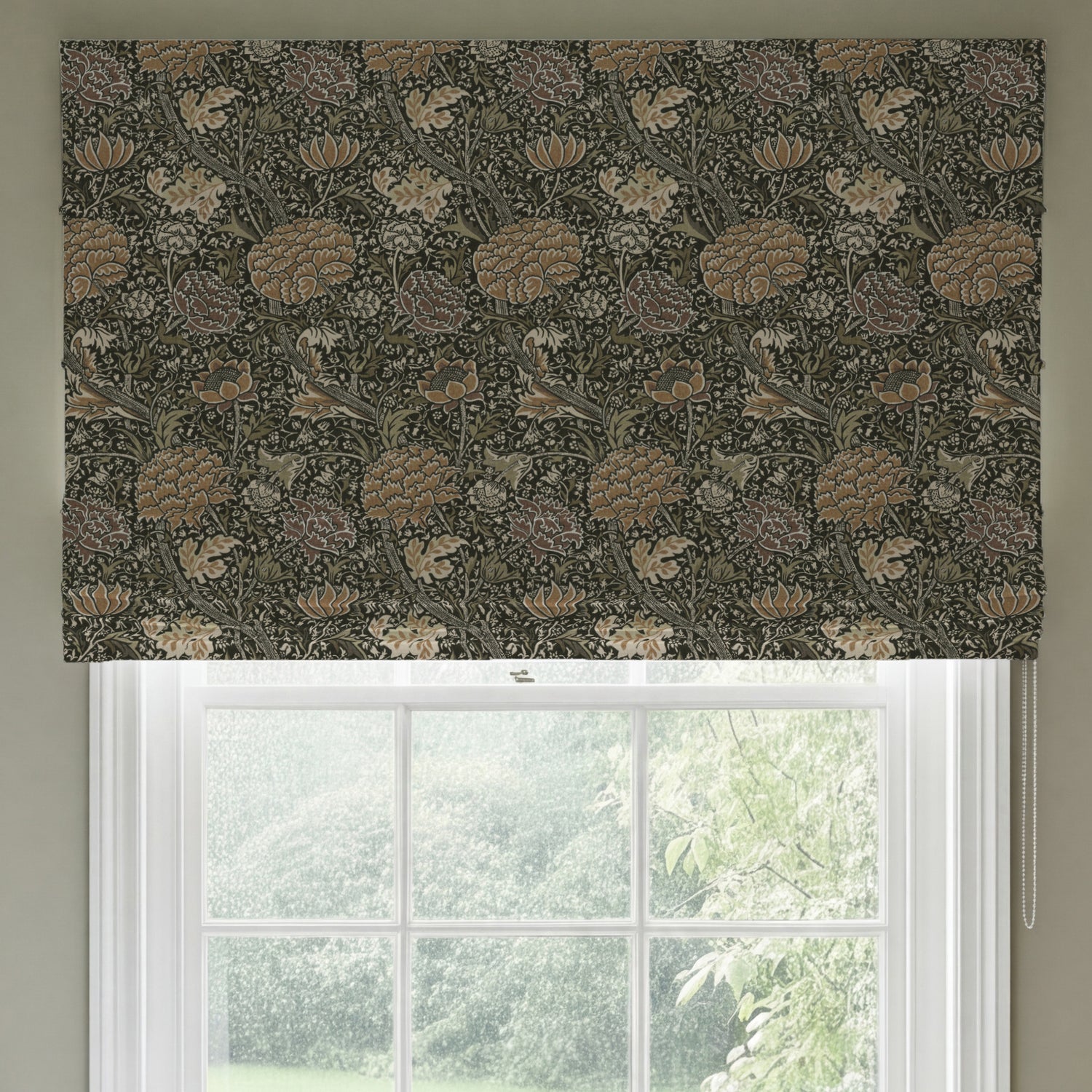 William Morris Cray Made To Measure Roman Blind Brown