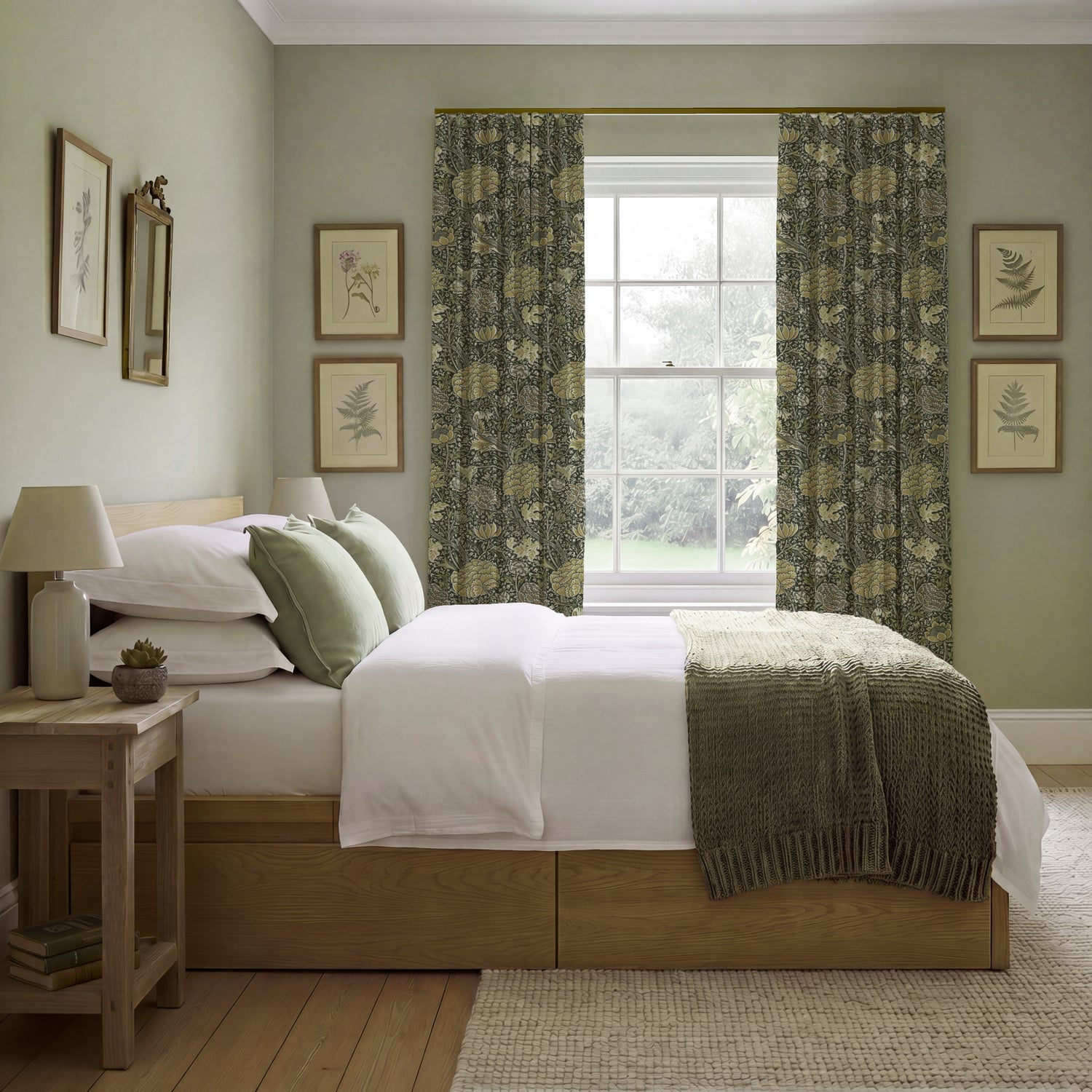 William Morris Cray Made To Measure Curtains Brown
