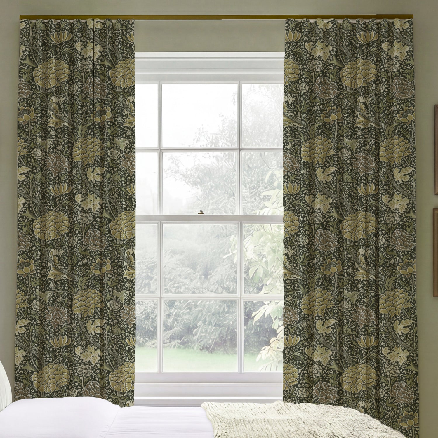William Morris Cray Made To Measure Curtains Brown