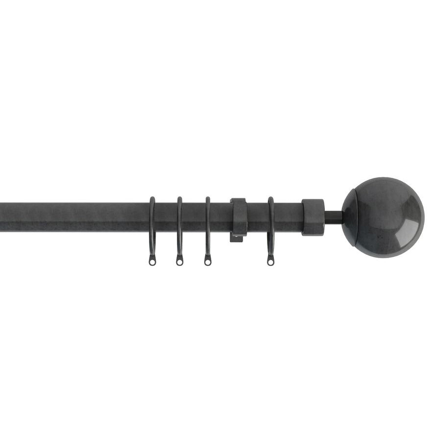 22-25mm Finesse Ball Pole Extendable Curtain Pole Gunmetal