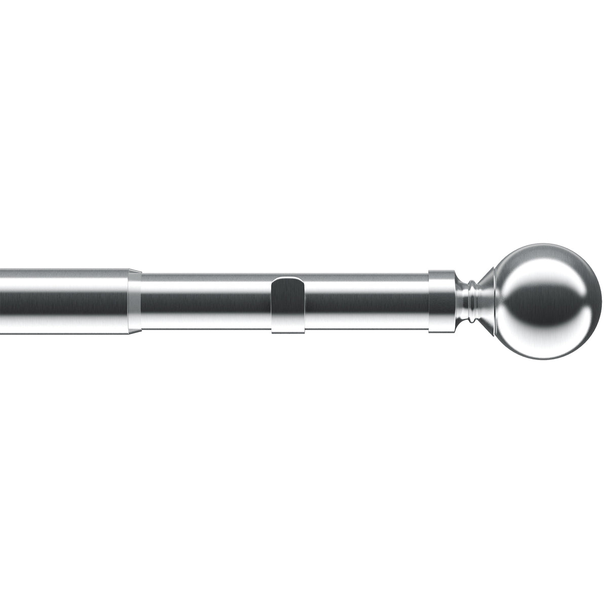 Ball 22-25mm Extendable Eyelet Curtain Pole Satin Silver