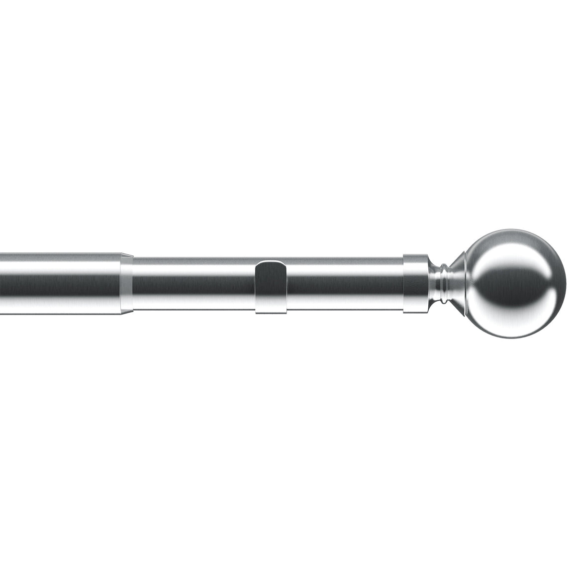 Ball 22-25mm Extendable Eyelet Curtain Pole Satin Silver