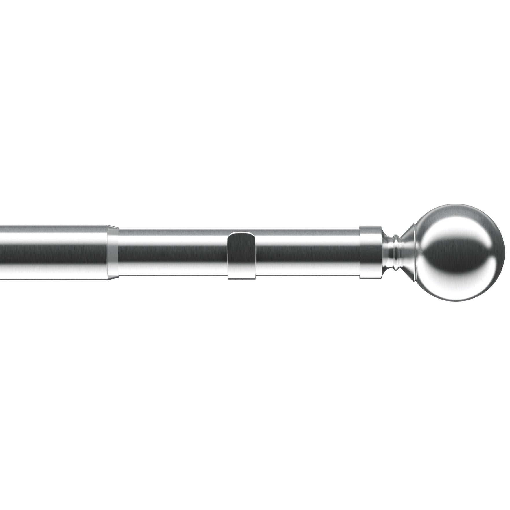 Ball 22-25mm Extendable Eyelet Curtain Pole Satin Silver