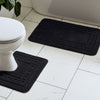 Catherine Lansfield Armoni Bath Mat and Pedestal Mat Black