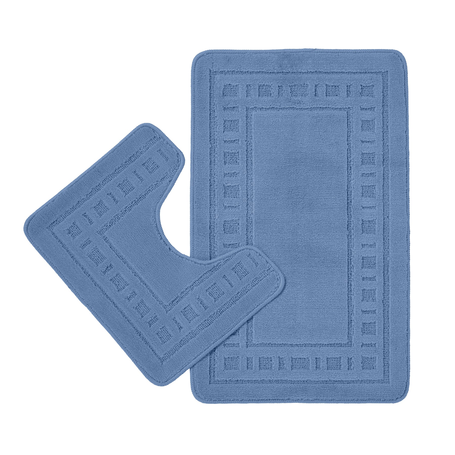 Catherine Lansfield Armoni Bath Mat and Pedestal Mat Blue