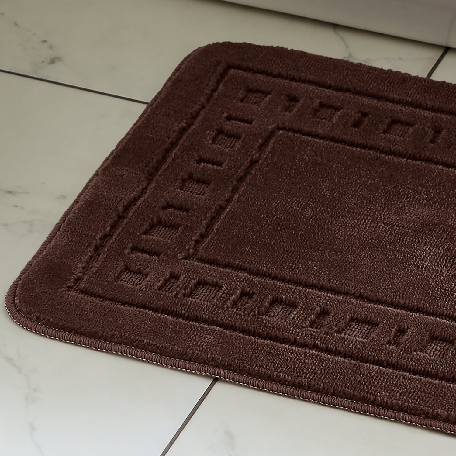 Catherine Lansfield Quick Dry Cotton Bath Mat and Pedestal Set Chocolate