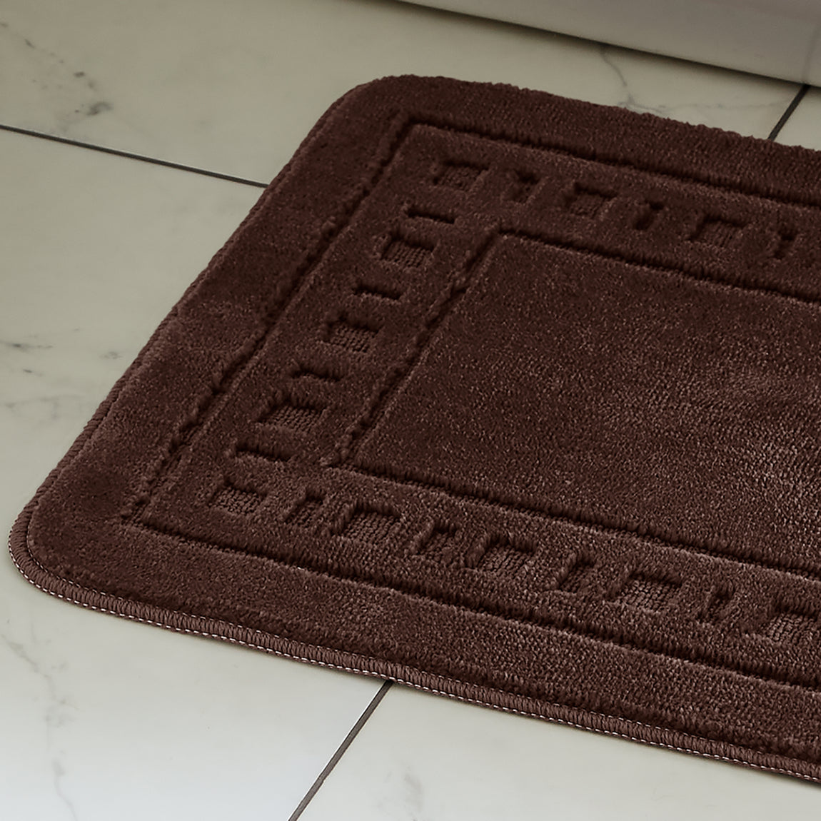 Catherine Lansfield Quick Dry Cotton Bath Mat and Pedestal Set Chocolate