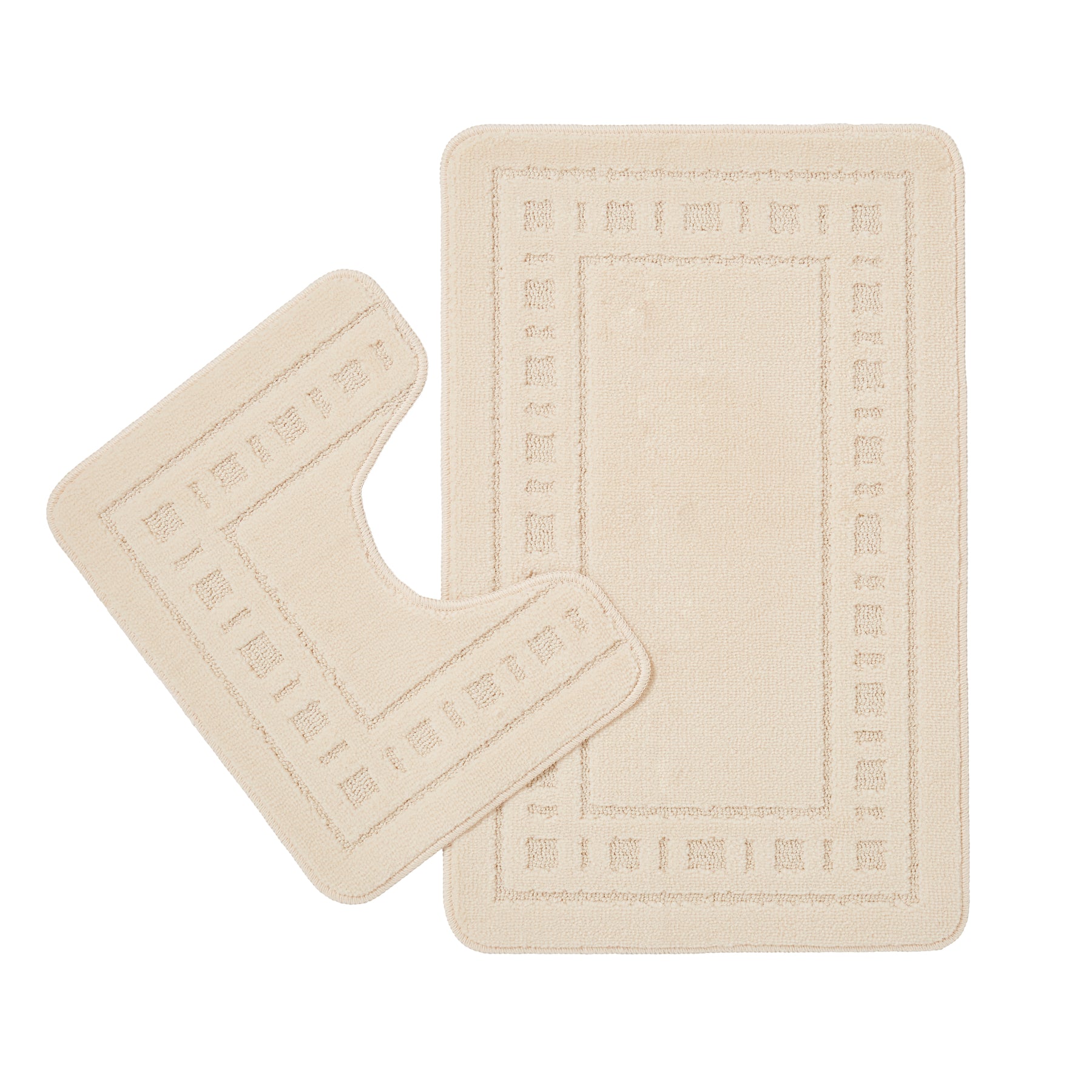 Catherine Lansfield Armoni Bath Mat and Pedestal Mat Cream