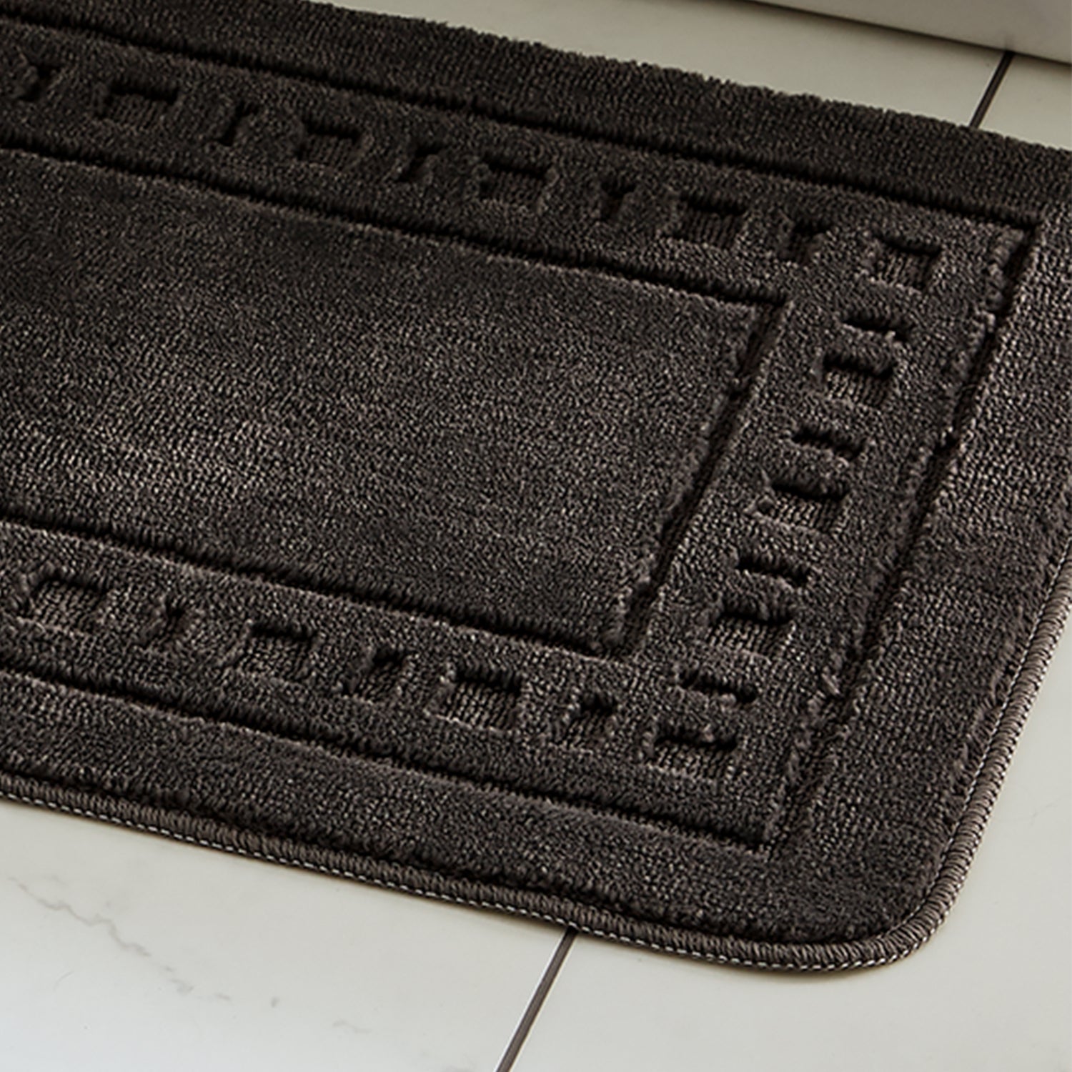 Catherine Lansfield Armoni Bath Mat and Pedestal Mat Grey